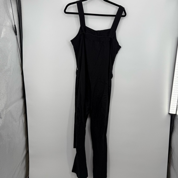 EVERLANE The Linen Picnic Jumpsuit Black Sleeveless Button-Up Size 8 - Picture 9 of 12